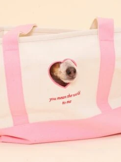 Pet Shop -Pet Shop little beast you mean the world to me tote pink dog carrier 1125788239